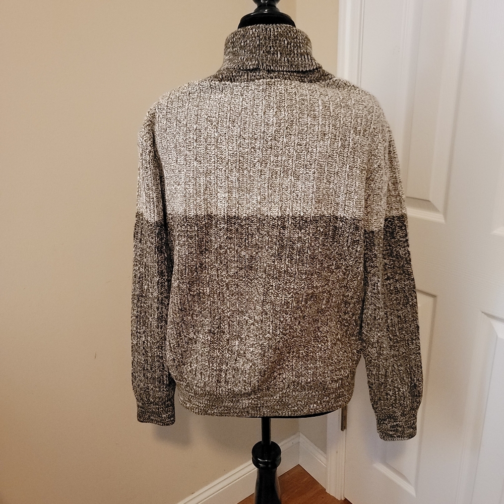 Goodfellow Shawl Collar Grandpa Button Cardigan Brown,Cream Evergreen Size XL - Picture 4 of 9